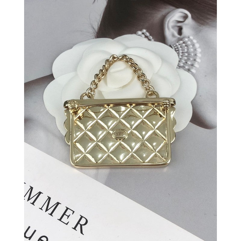 18K  Chanel White Bag Brooch